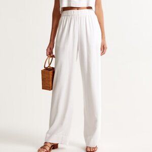 Abercrombie Linen-Blend Pull-On Pant White Large